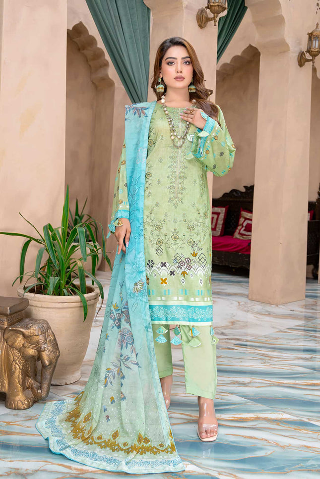 Seasonal- 05 - Printed Viscose - Embroidered - 3pc
