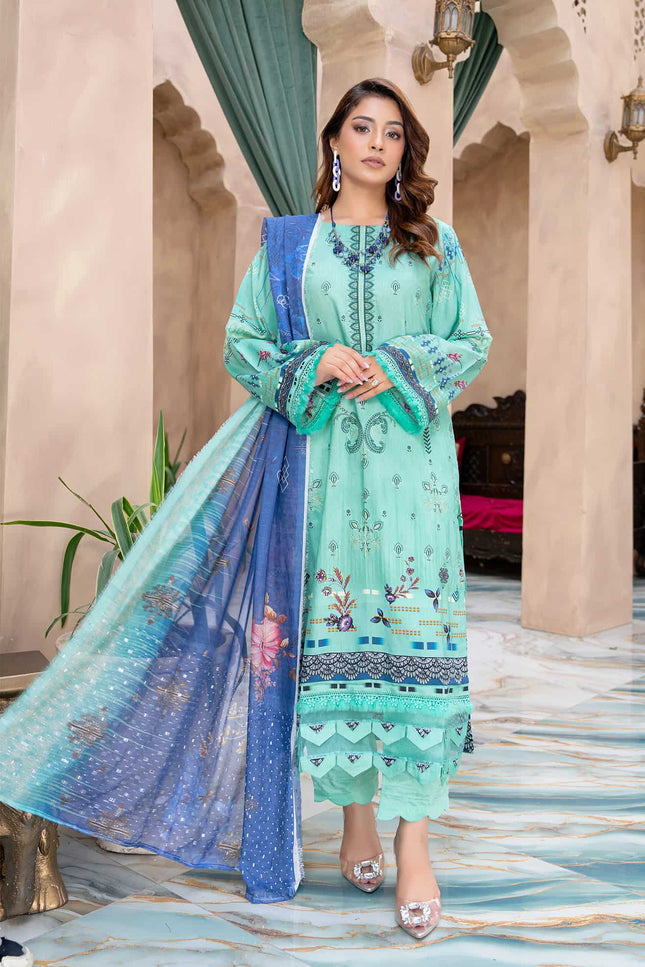 Seasonal- 06 - Printed Viscose - Embroidered - 3pc