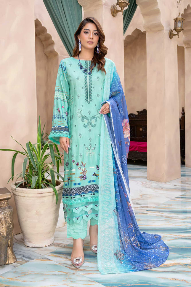 Seasonal- 06 - Printed Viscose - Embroidered - 3pc