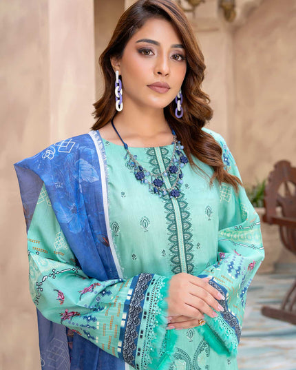 Seasonal- 06 - Printed Viscose - Embroidered - 3pc
