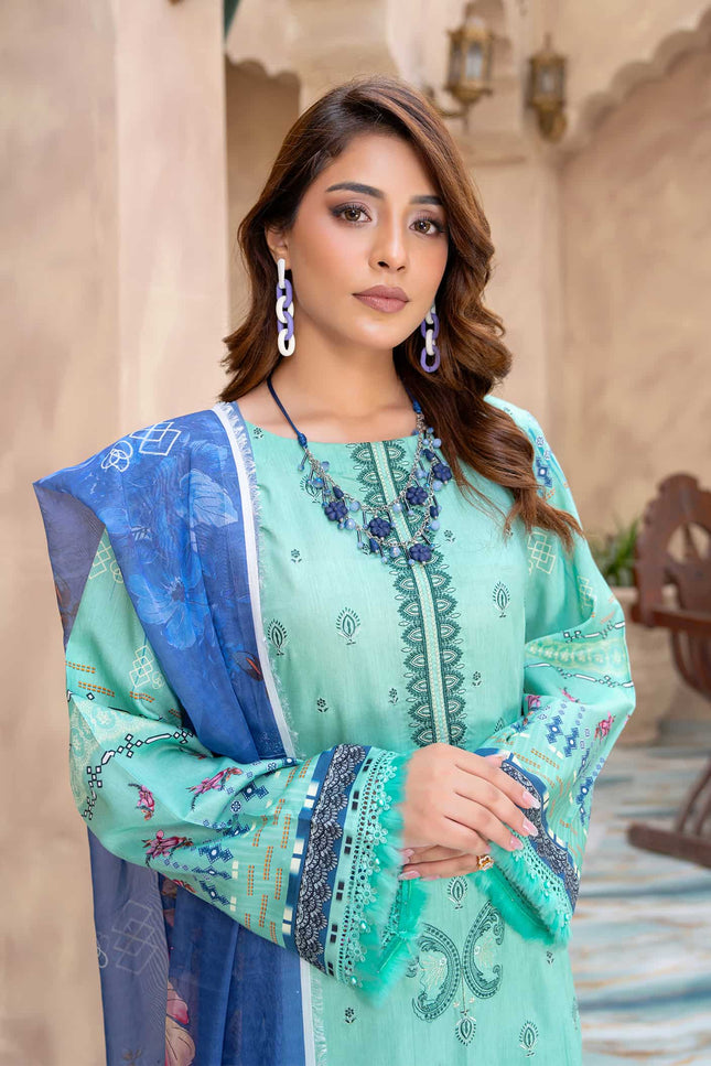 Seasonal- 06 - Printed Viscose - Embroidered - 3pc