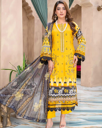 Seasonal- 07 - Printed Viscose - Embroidered - 3pc
