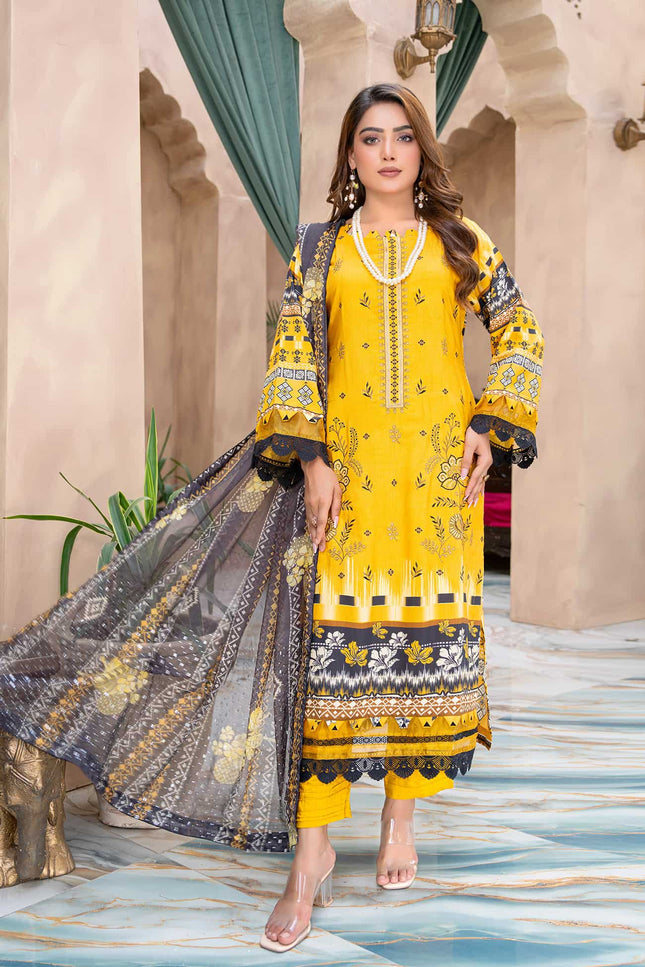 Seasonal- 07 - Printed Viscose - Embroidered - 3pc