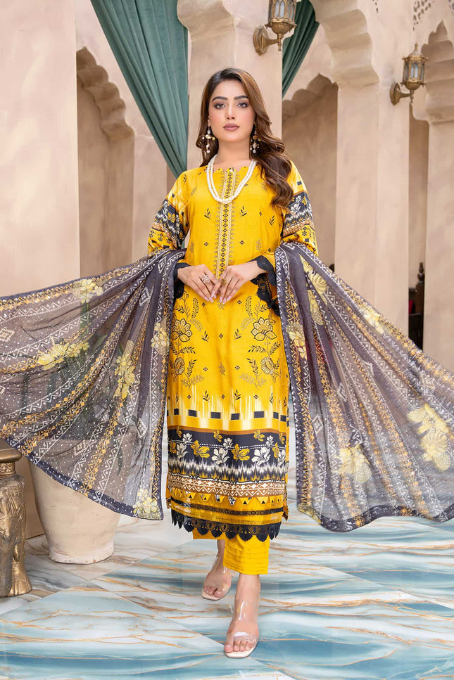 Seasonal- 07 - Printed Viscose - Embroidered - 3pc