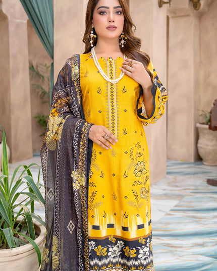 Seasonal- 07 - Printed Viscose - Embroidered - 3pc