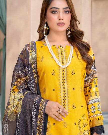 Seasonal- 07 - Printed Viscose - Embroidered - 3pc
