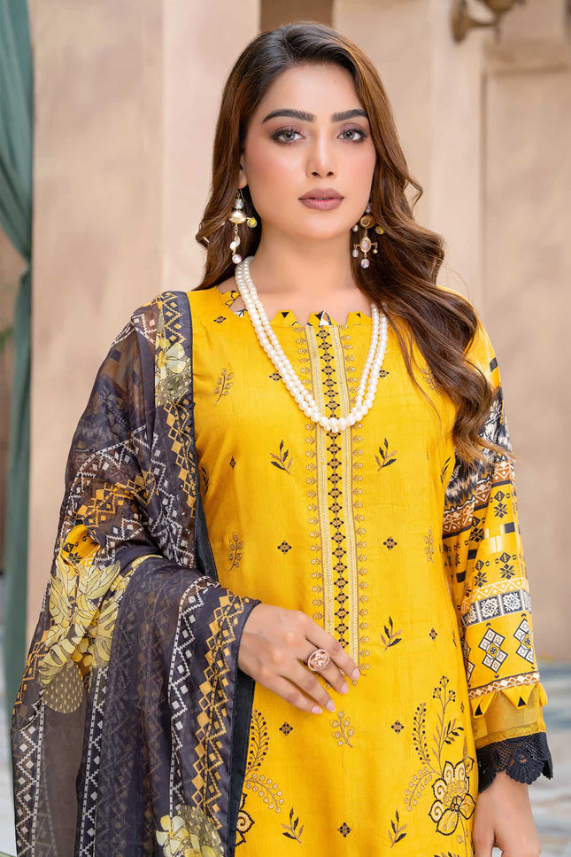 Seasonal- 07 - Printed Viscose - Embroidered - 3pc