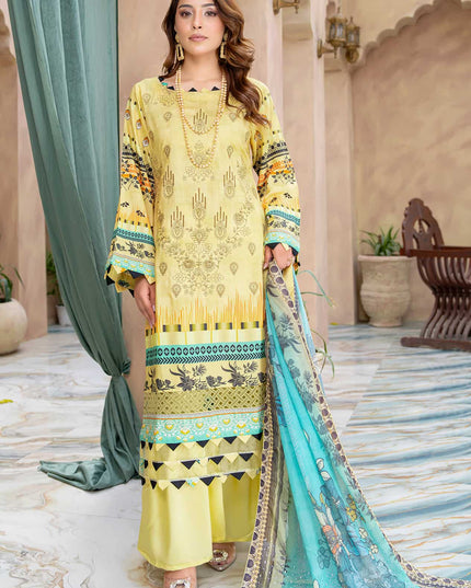 Seasonal- 08 - Printed Viscose - Embroidered - 3pc