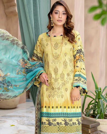 Seasonal- 08 - Printed Viscose - Embroidered - 3pc