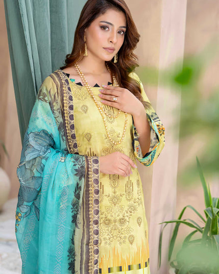 Seasonal- 08 - Printed Viscose - Embroidered - 3pc