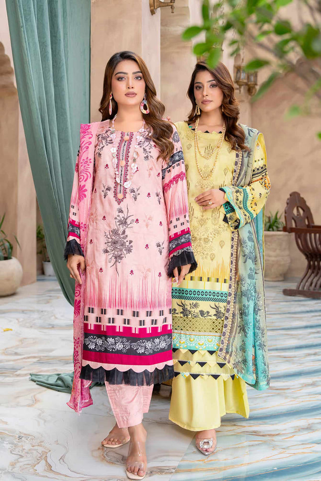 Seasonal- 09 - Printed Viscose - Embroidered - 3pc
