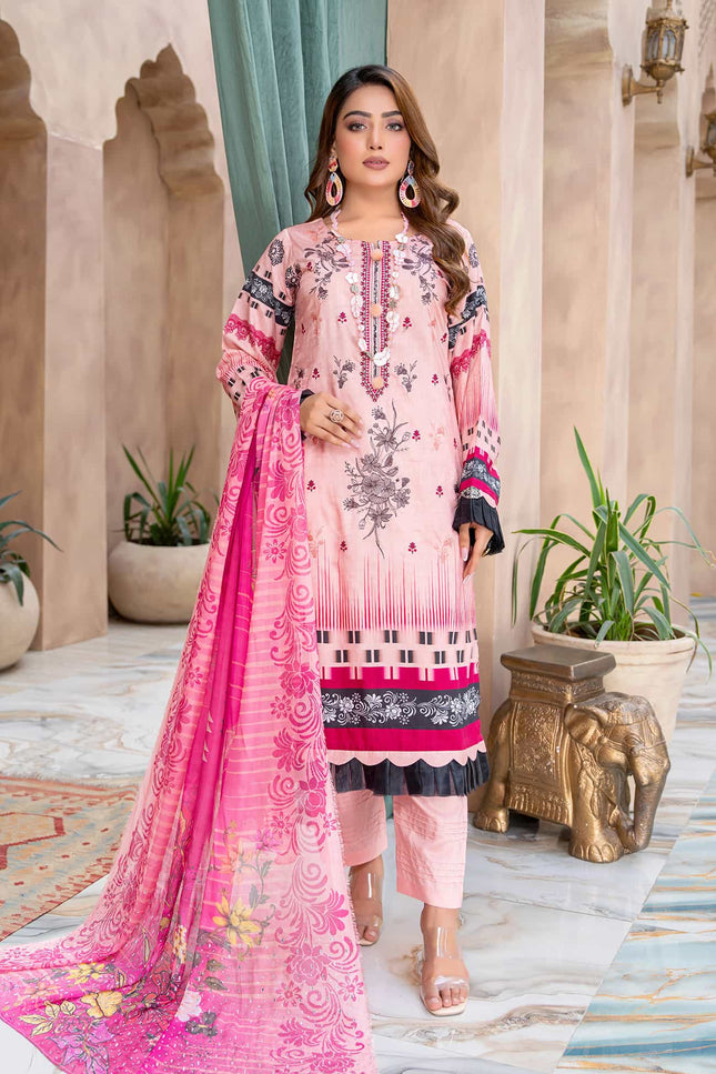 Seasonal- 09 - Printed Viscose - Embroidered - 3pc