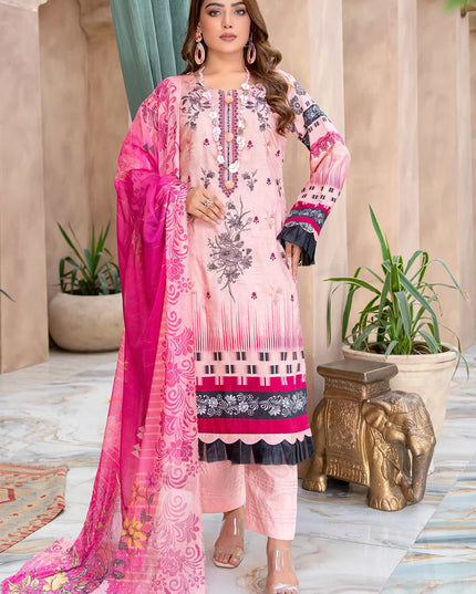 Seasonal- 09 - Printed Viscose - Embroidered - 3pc