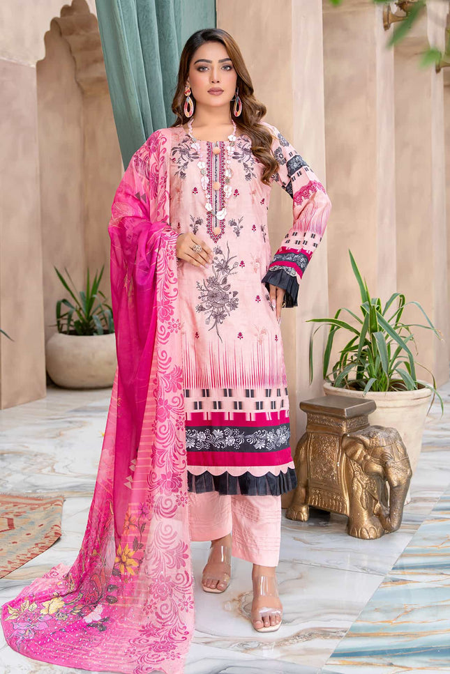 Seasonal- 09 - Printed Viscose - Embroidered - 3pc