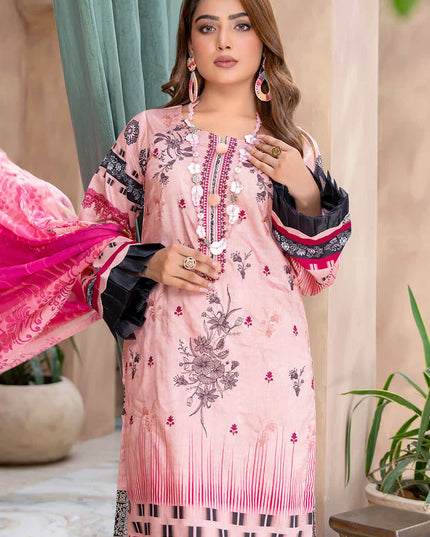 Seasonal- 09 - Printed Viscose - Embroidered - 3pc