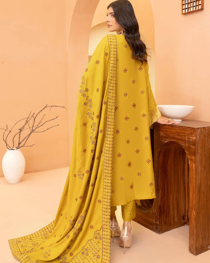 Seasonal 3Pc - Embroidered Dhanak Dress