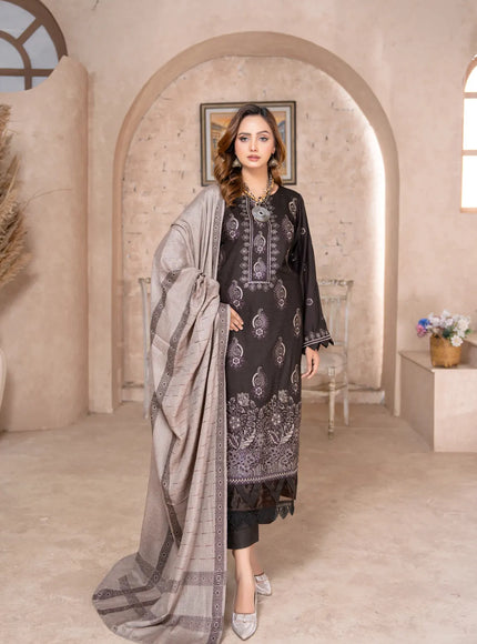 DHANAK WITH PASHMINA SHAWL - 3PC - 18301
