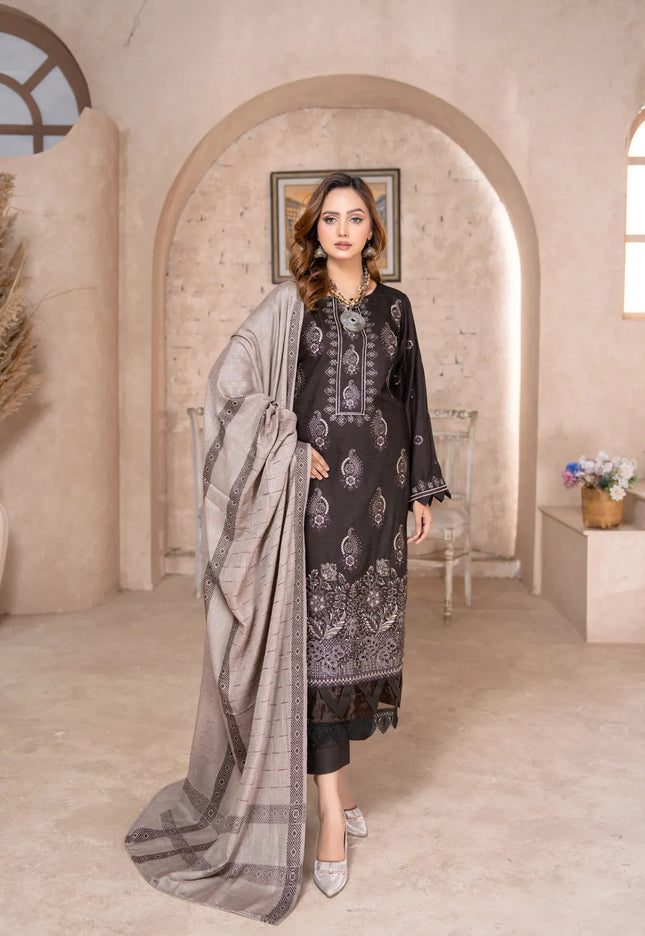 DHANAK WITH PASHMINA SHAWL - 3PC - 18301