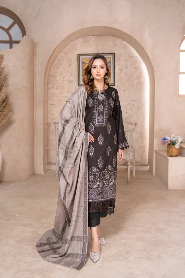 DHANAK WITH PASHMINA SHAWL - 3PC - 18301