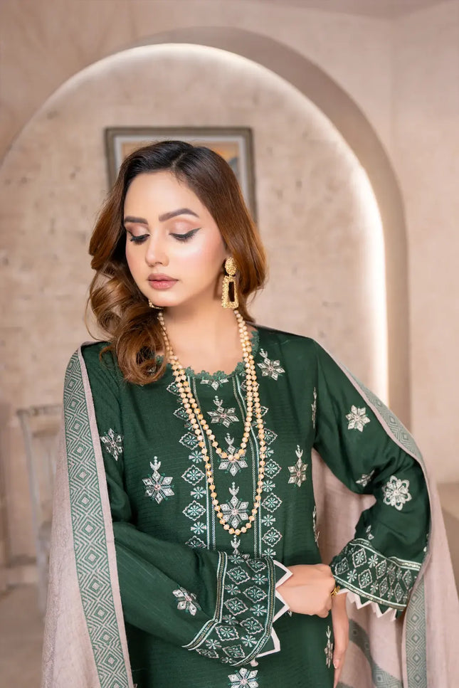 DHANAK WITH PASHMINA SHAWL - 3PC - 18302