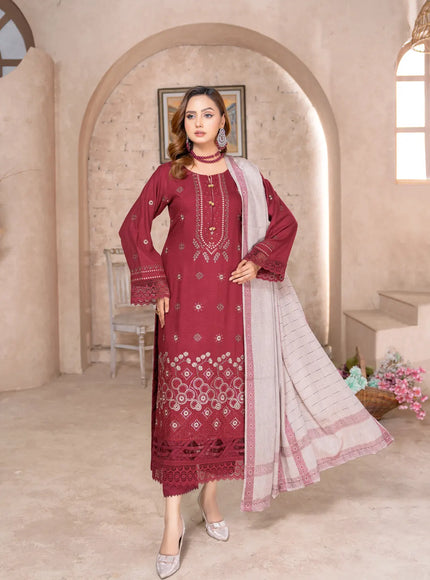 DHANAK WITH PASHMINA SHAWL - 3PC - 18303