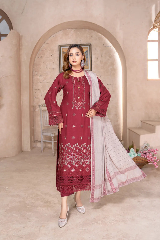 DHANAK WITH PASHMINA SHAWL - 3PC - 18303