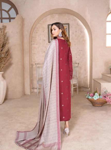 DHANAK WITH PASHMINA SHAWL - 3PC - 18303