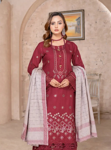 DHANAK WITH PASHMINA SHAWL - 3PC - 18303