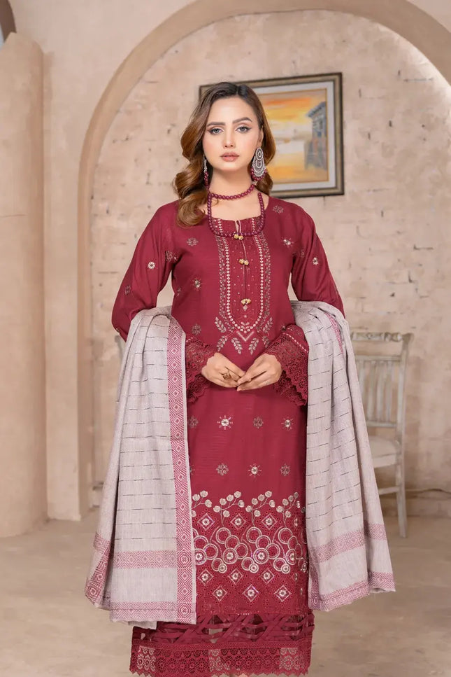 DHANAK WITH PASHMINA SHAWL - 3PC - 18303
