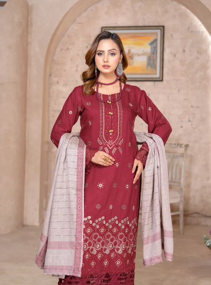 DHANAK WITH PASHMINA SHAWL - 3PC - 18303