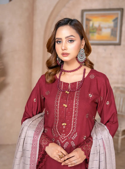 DHANAK WITH PASHMINA SHAWL - 3PC - 18303