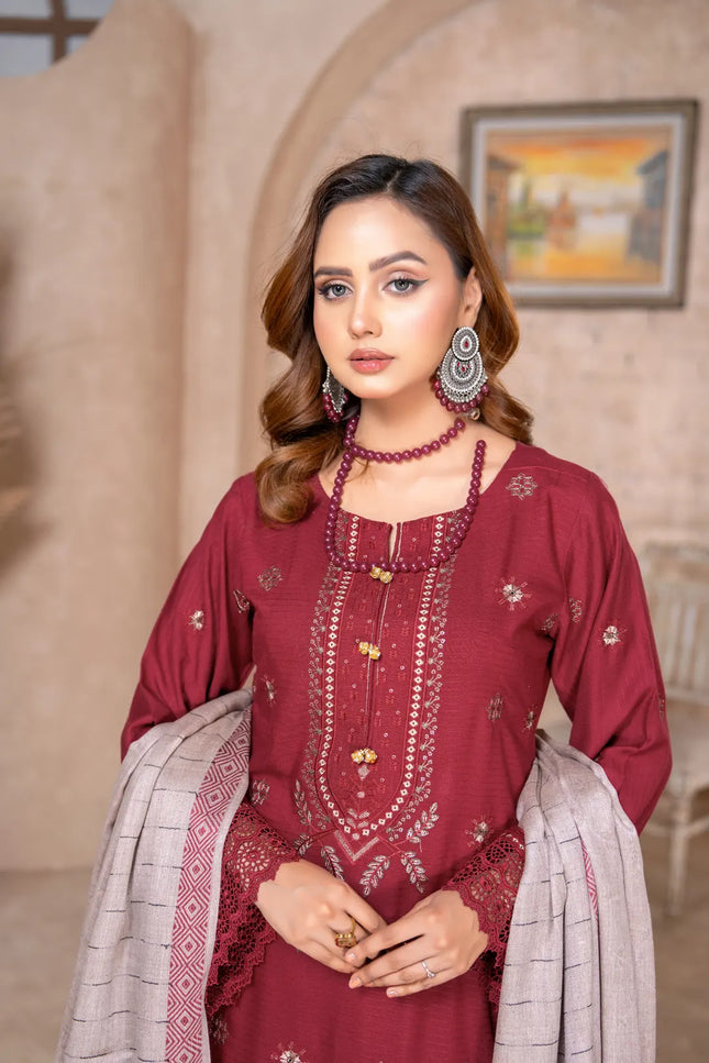 DHANAK WITH PASHMINA SHAWL - 3PC - 18303