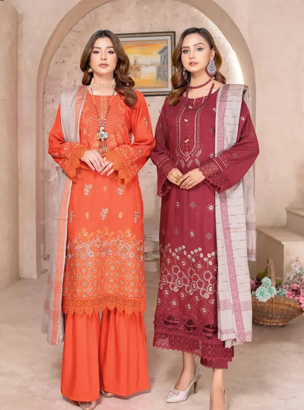 DHANAK WITH PASHMINA SHAWL - 3PC - 18304