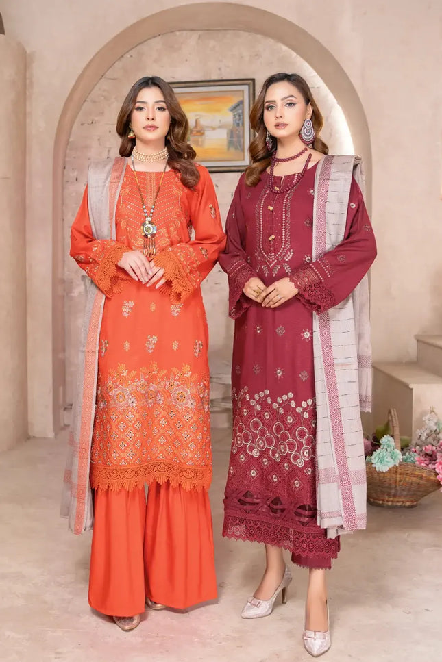 DHANAK WITH PASHMINA SHAWL - 3PC - 18304