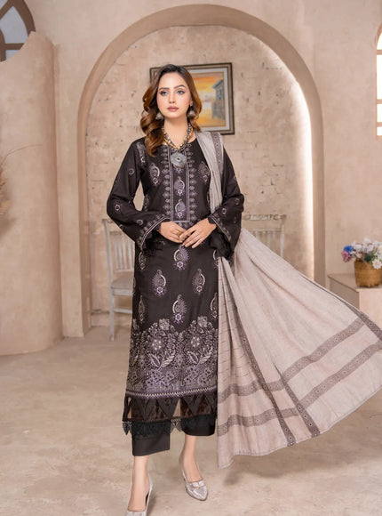 DHANAK WITH PASHMINA SHAWL - 3PC - 18301