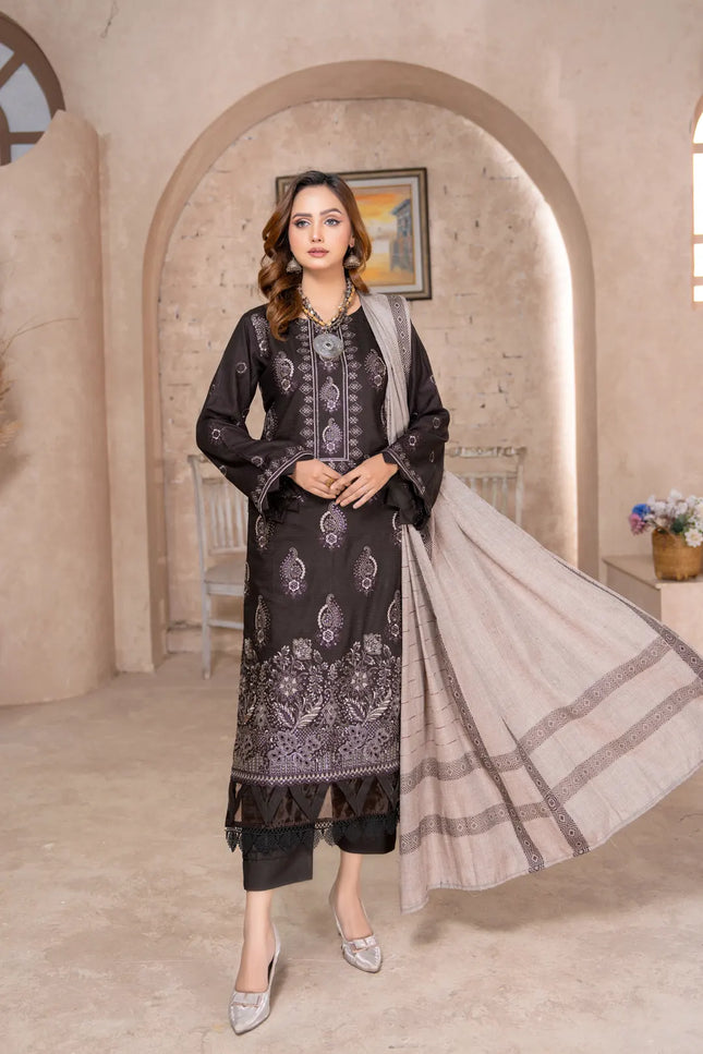 DHANAK WITH PASHMINA SHAWL - 3PC - 18301