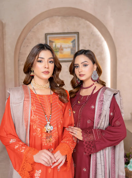 DHANAK WITH PASHMINA SHAWL - 3PC - 18303