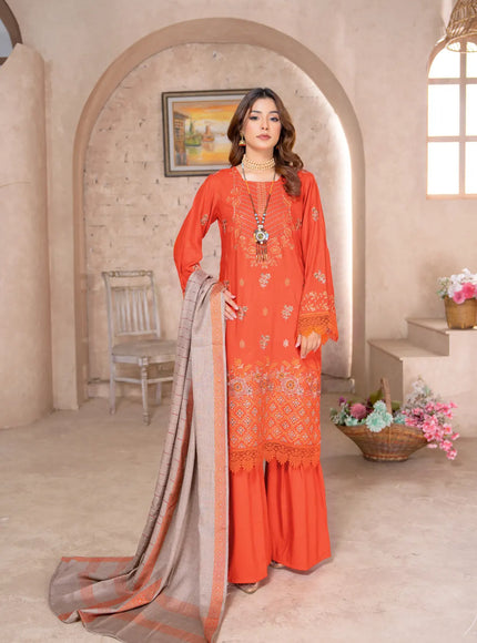 DHANAK WITH PASHMINA SHAWL - 3PC - 18304