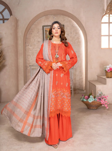 DHANAK WITH PASHMINA SHAWL - 3PC - 18304