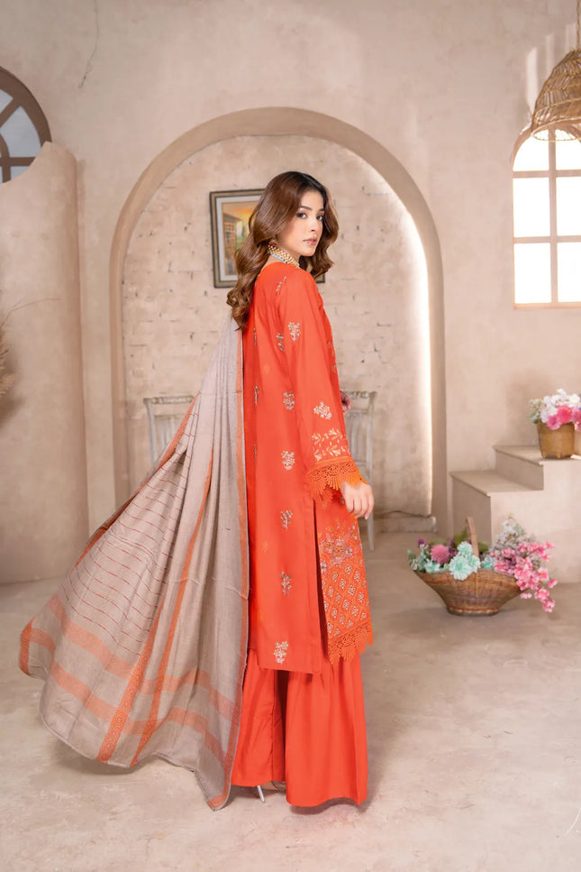 DHANAK WITH PASHMINA SHAWL - 3PC - 18304