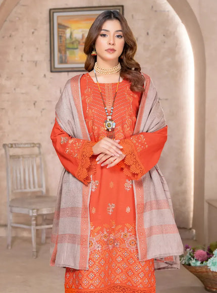 DHANAK WITH PASHMINA SHAWL - 3PC - 18304