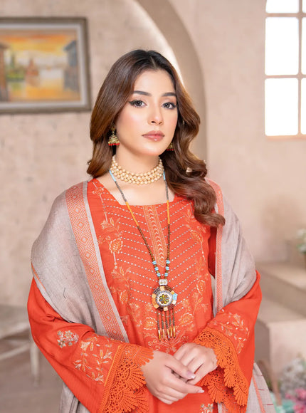 DHANAK WITH PASHMINA SHAWL - 3PC - 18304