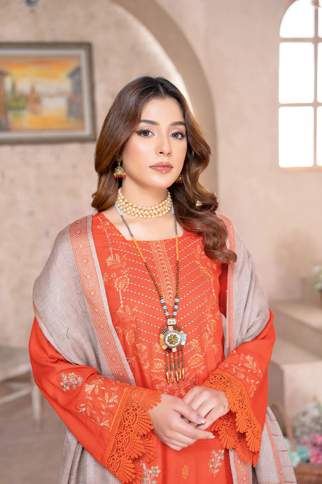 DHANAK WITH PASHMINA SHAWL - 3PC - 18304