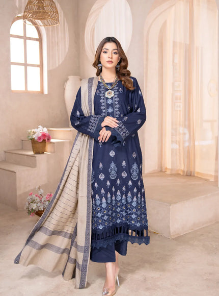 DHANAK WITH PASHMINA SHAWL - 3PC - 18305