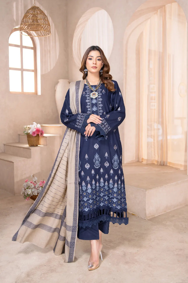DHANAK WITH PASHMINA SHAWL - 3PC - 18305