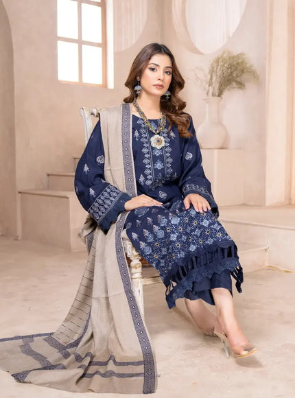 DHANAK WITH PASHMINA SHAWL - 3PC - 18305