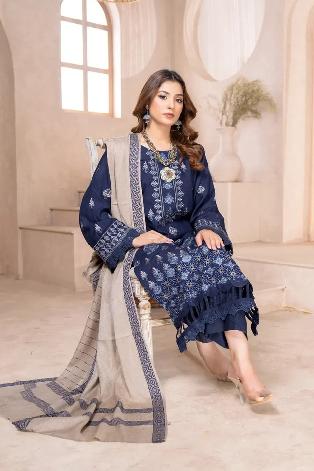 DHANAK WITH PASHMINA SHAWL - 3PC - 18305