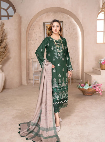 DHANAK WITH PASHMINA SHAWL - 3PC - 18302