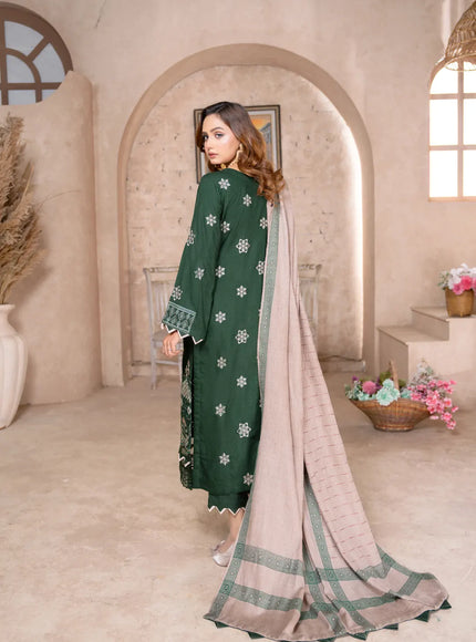 DHANAK WITH PASHMINA SHAWL - 3PC - 18302