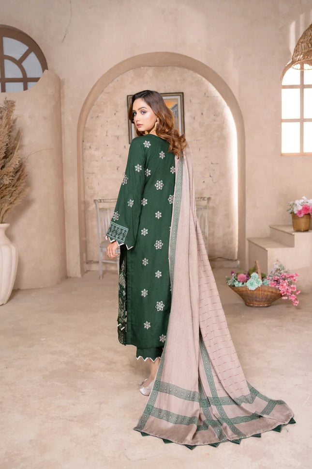 DHANAK WITH PASHMINA SHAWL - 3PC - 18302
